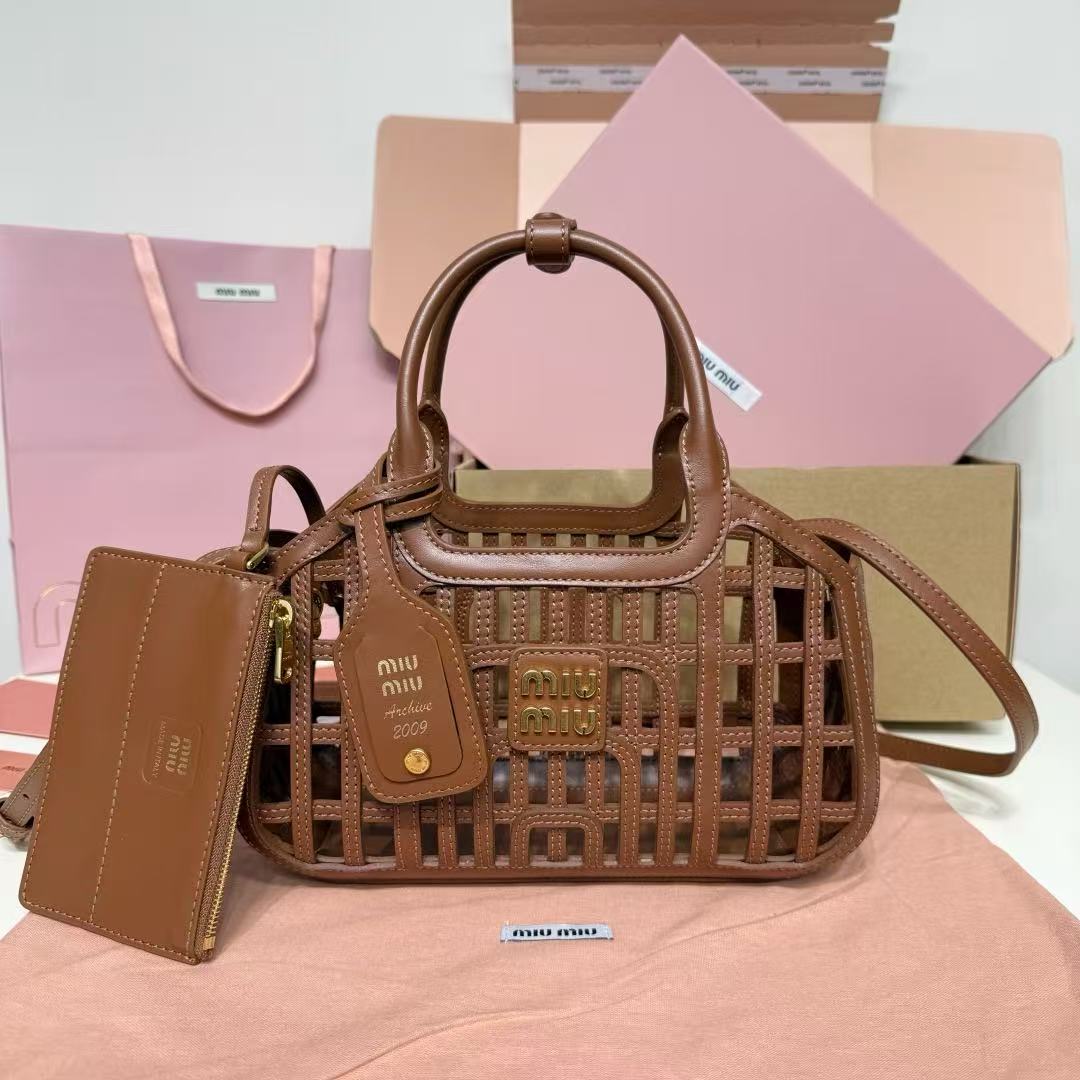 Miu Miu Openwork Cage Handbag with Pouch
