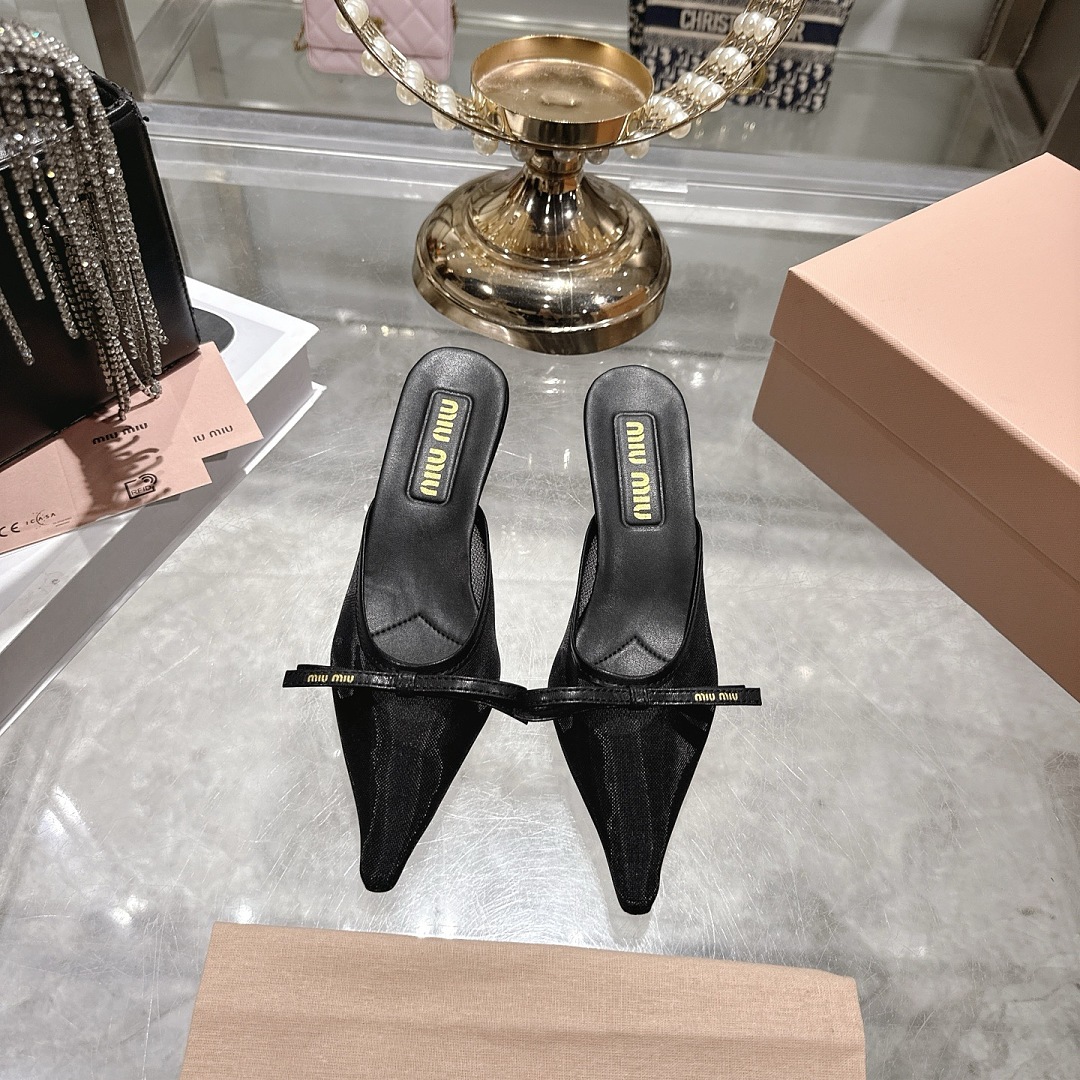 Miu Miu Pointed-Toe Mule Heels