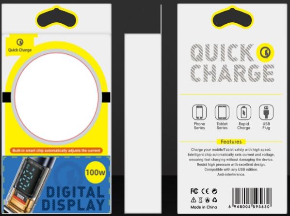 100W Digital Display Quick Charge Cable Retail Box