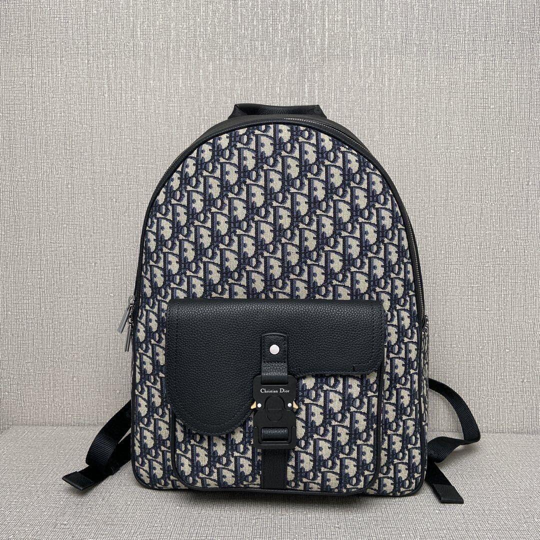 Dior Oblique Buckle-Pocket Backpack