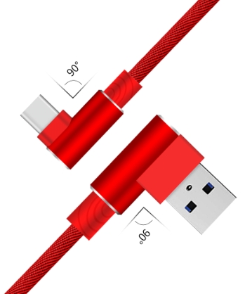 F123 Right-Angle Braided USB-A to USB-C Cable