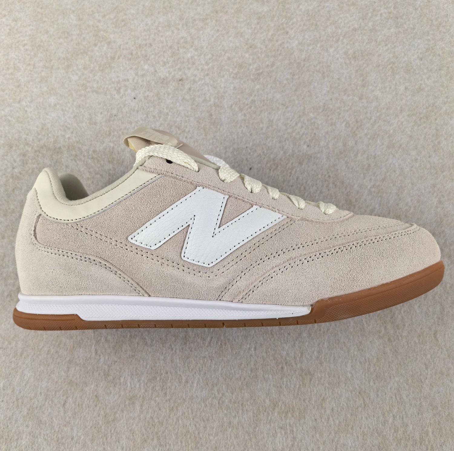 New Balance Beige Suede-Look Court Sneakers