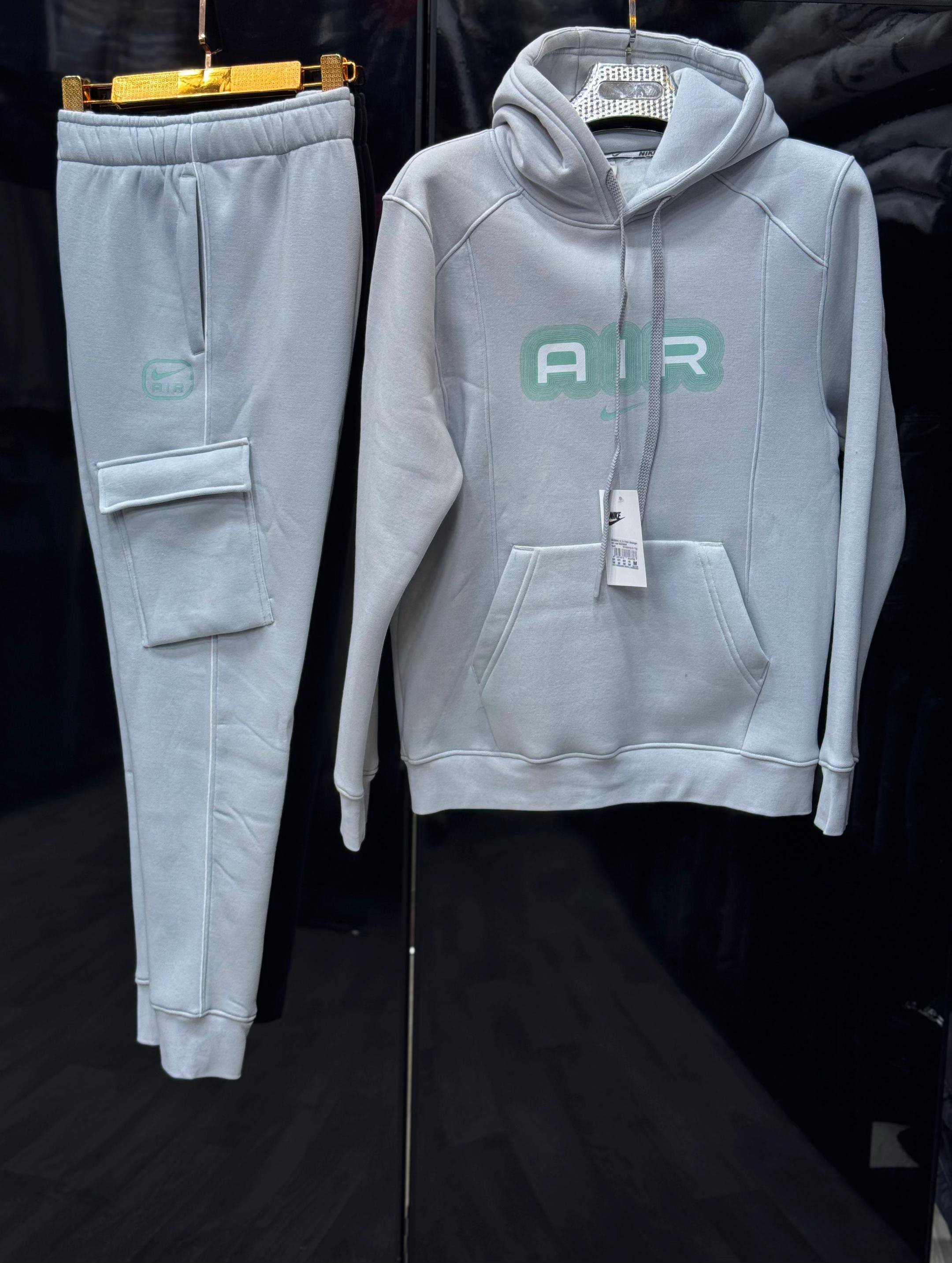 AIR Light Gray Cargo Hoodie Tracksuit