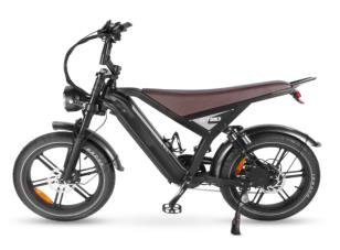 Black Long-Seat Electric Moped Bike