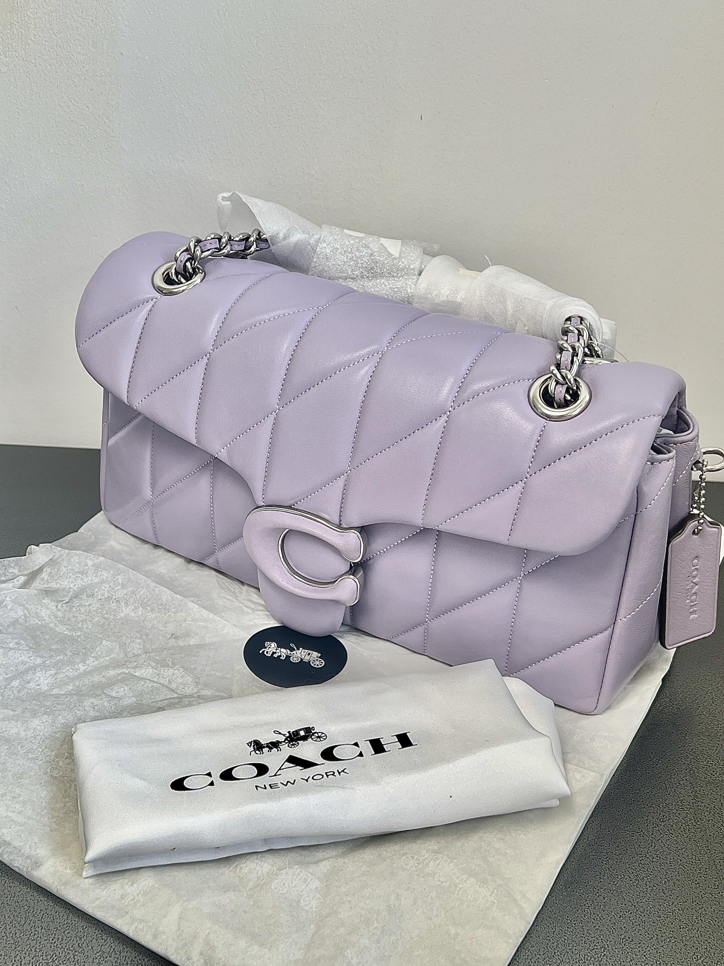 COACH Lavender Quilted Shoulder Bag