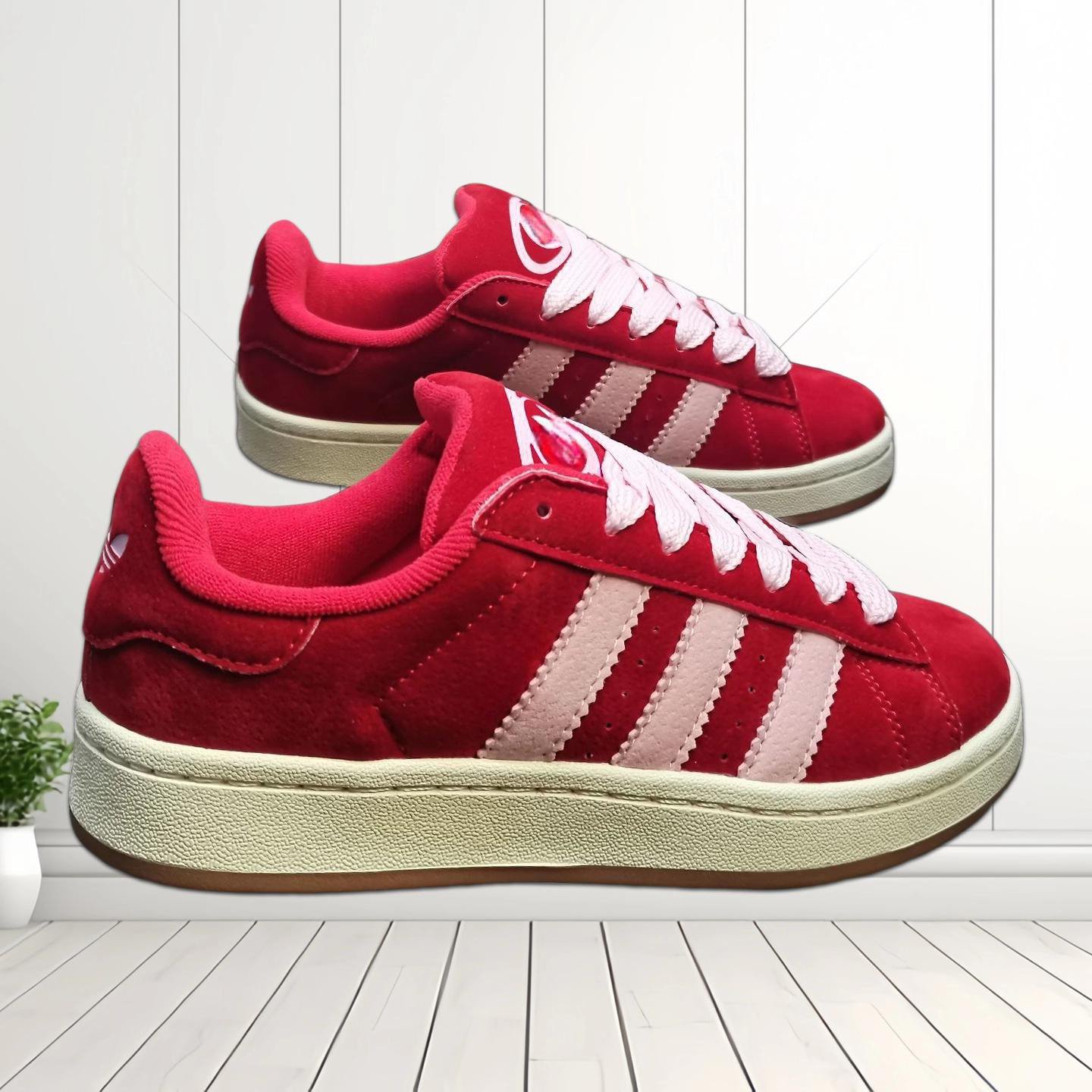 Red Suede Platform Sneakers