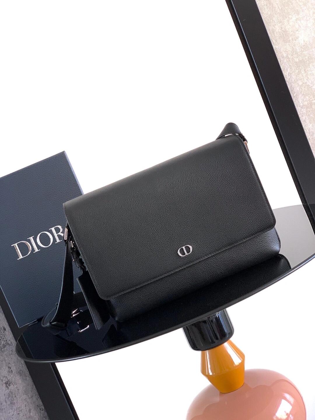 Dior CD Black Flap Messenger Bag