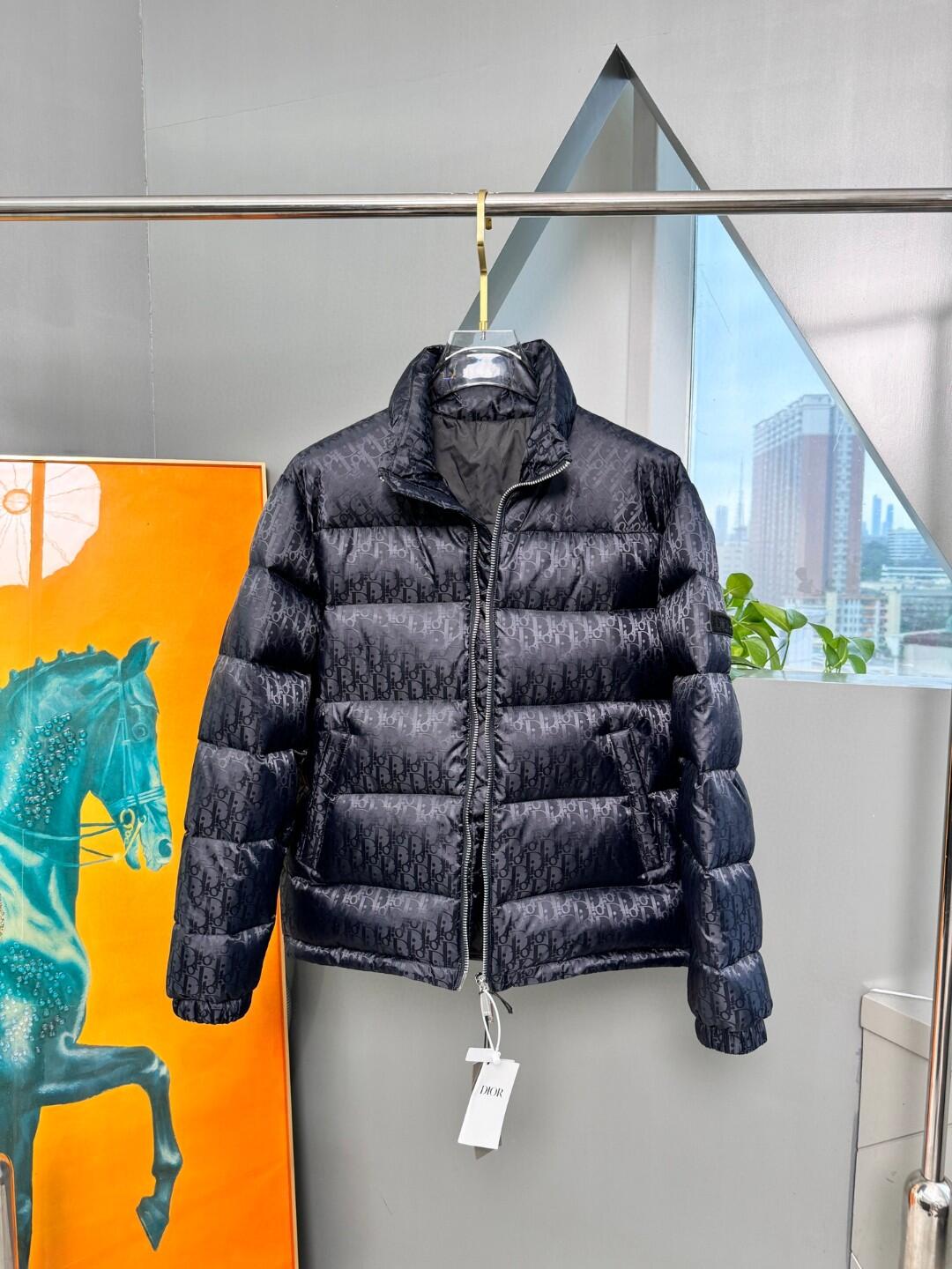 Dior Oblique Stand-Collar Puffer Jacket