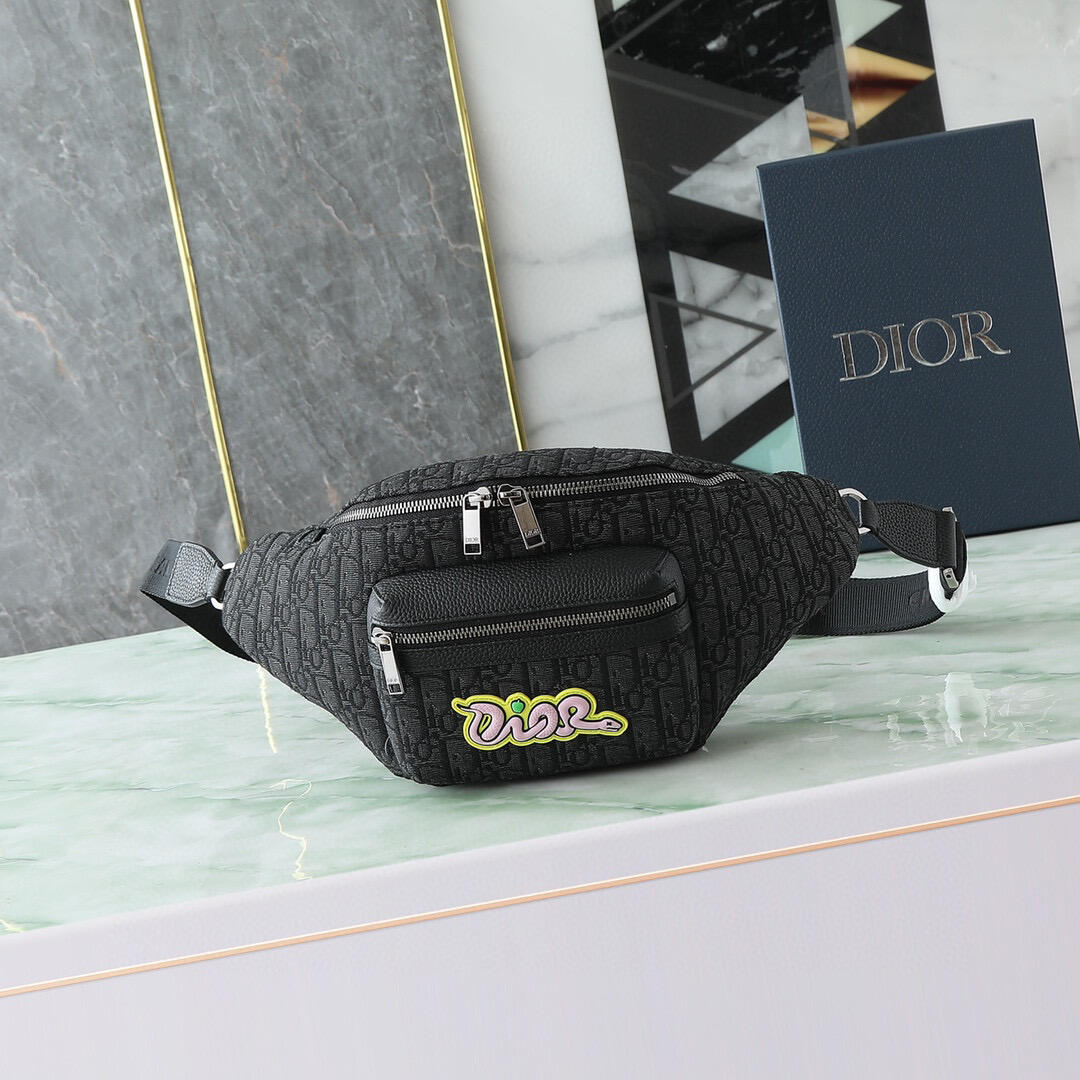 Dior Black Oblique Belt Bag