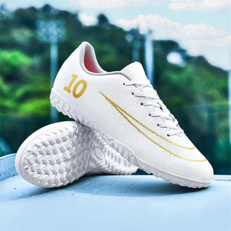 Number 10 White Turf Soccer Shoes