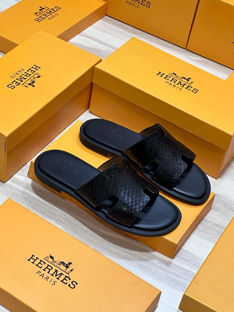 Hermès Woven H-Cut Slide Sandals