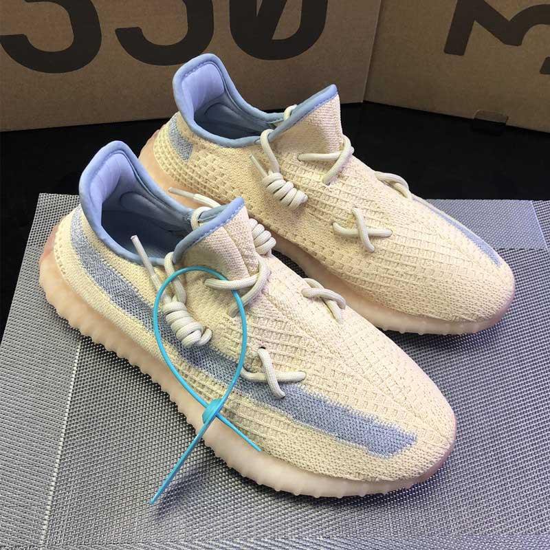 Cream and Gray Knit Low-Top Sneakers