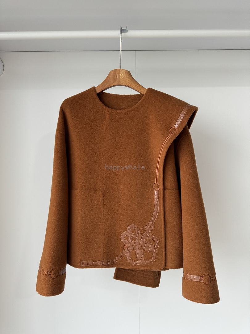 Brown Asymmetric Fleece Jacket