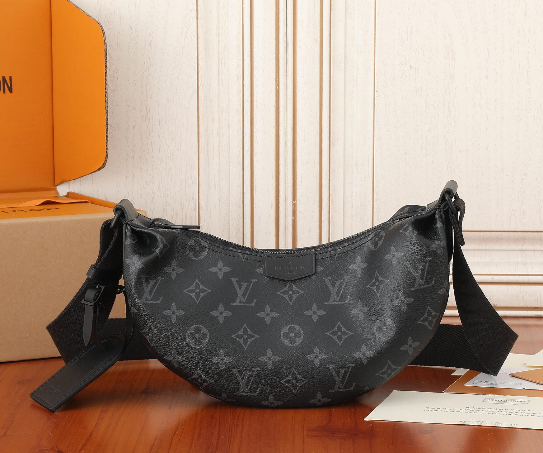 Louis Vuitton Black Monogram Crescent Shoulder Bag