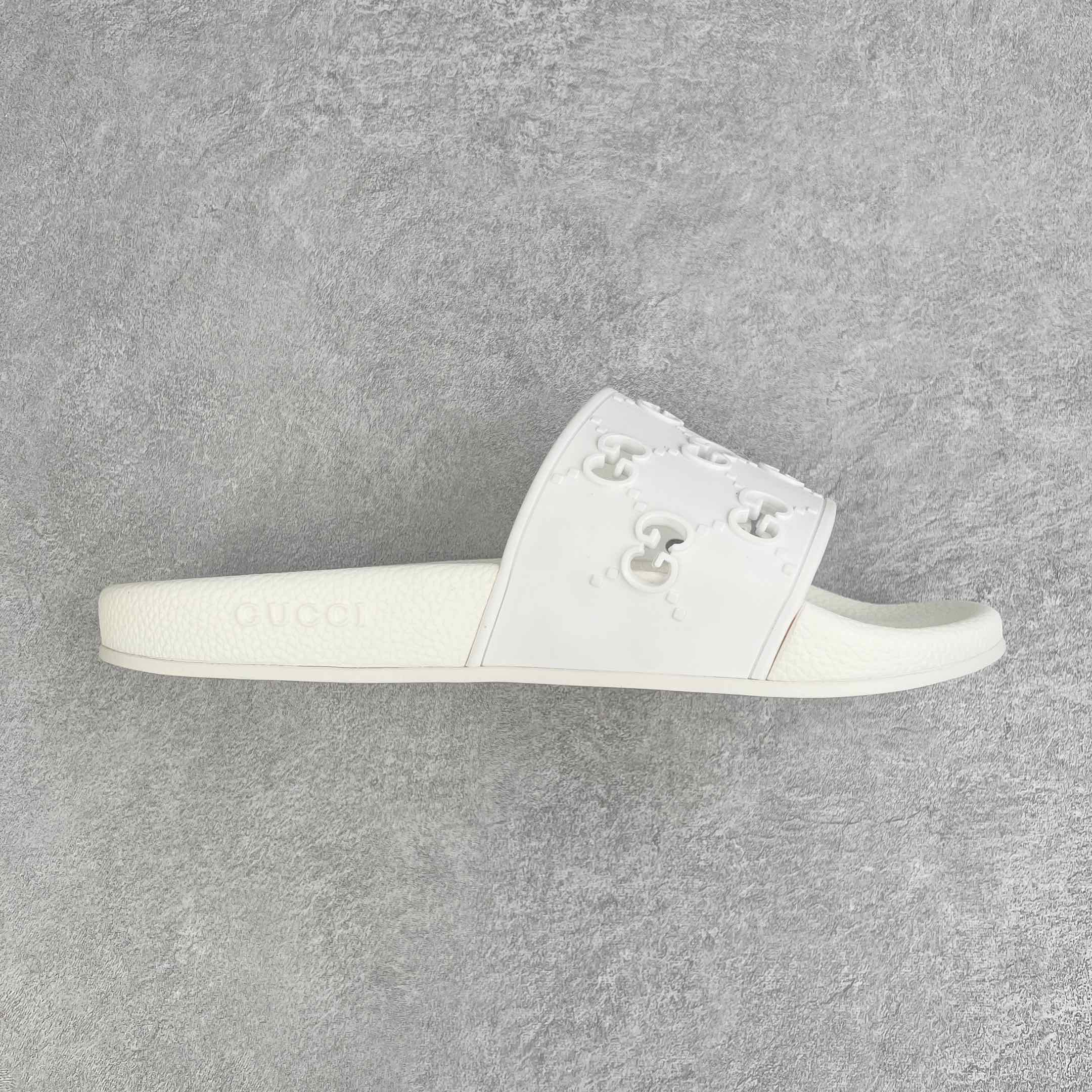 GUCCI Embossed Monogram Slide Sandals