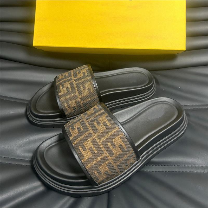 Brown Monogram Wide-Strap Platform Slide Sandals