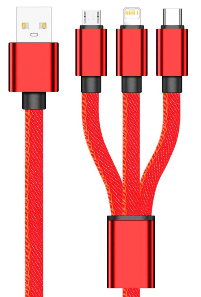 F90-3 in 1 Braided Charging Cable