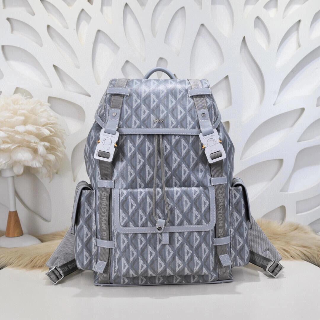 Dior Gray Geometric Utility Backpack