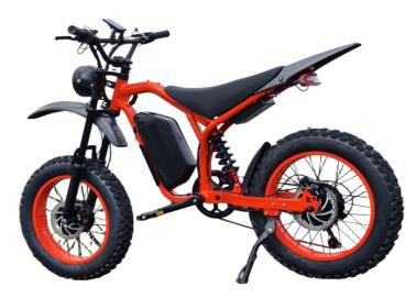 Red Fat-Tire Electric Off-Road Bike