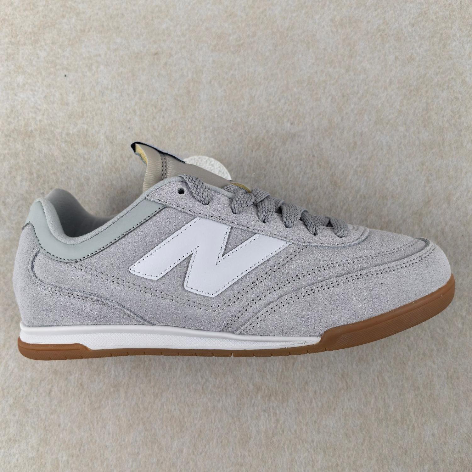 New Balance Gray Suede-Look Court Sneakers