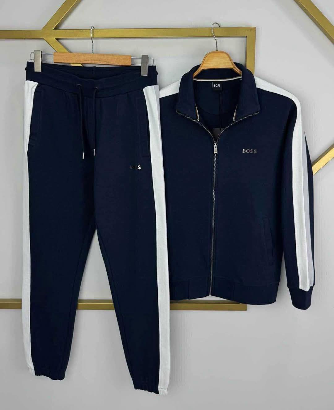 BOSS Navy Stand-Collar Tracksuit