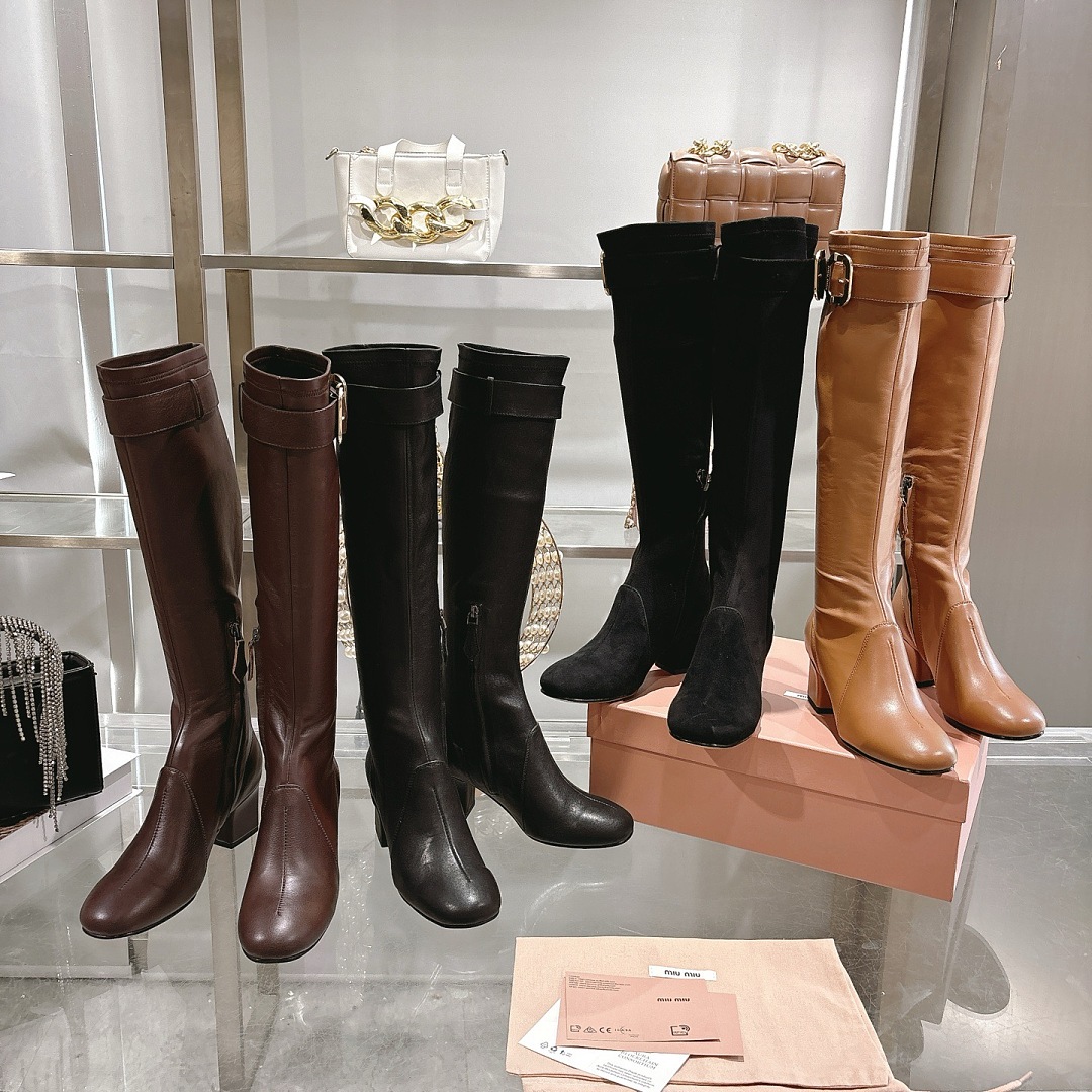 Buckle Strap Knee-High Boots