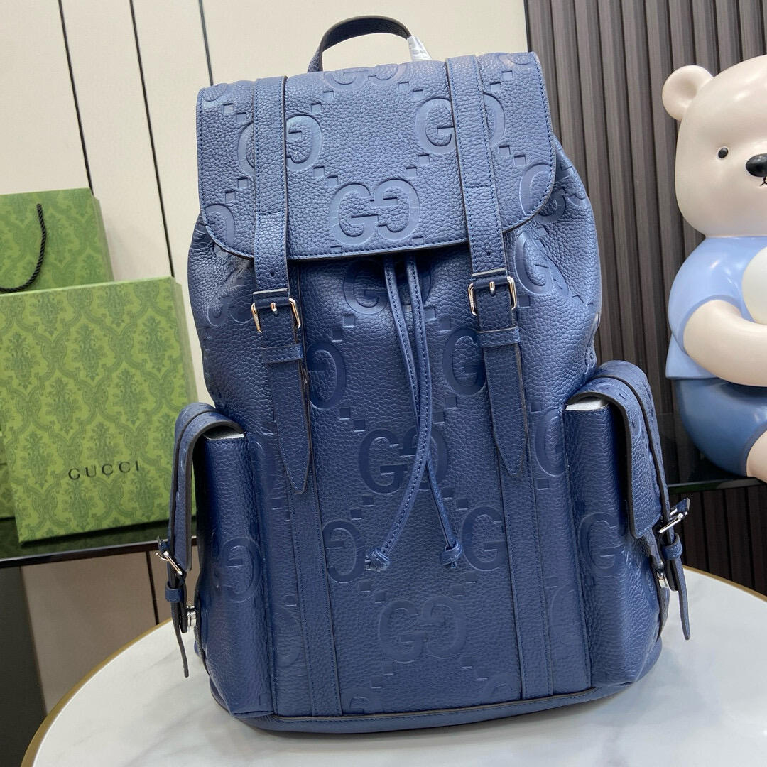 Gucci Embossed GG Buckle Backpack