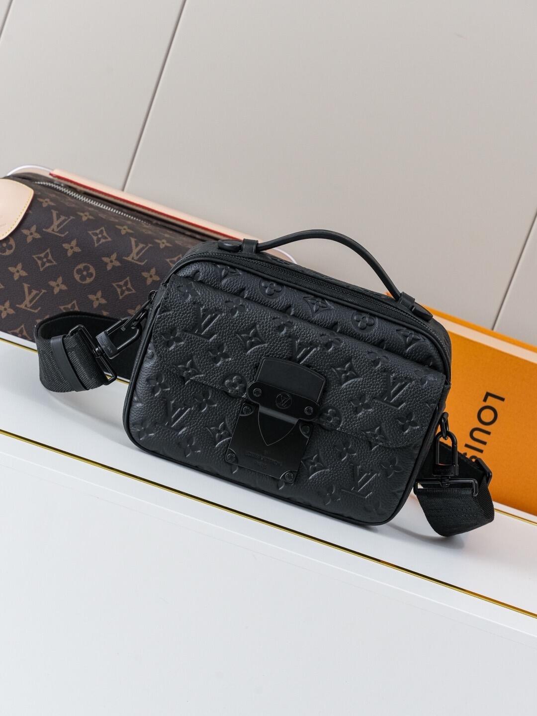 Louis Vuitton Black Embossed Monogram Camera Bag
