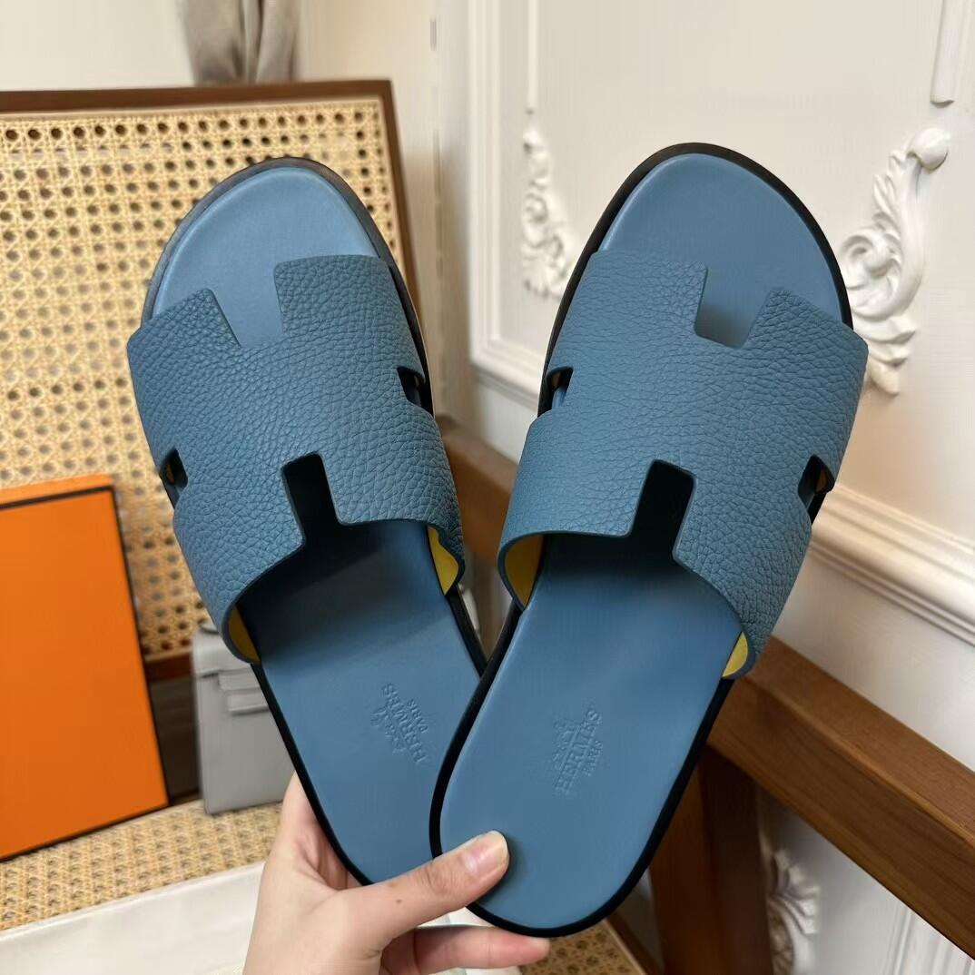 Textured H-Cutout Flat Slide Sandals