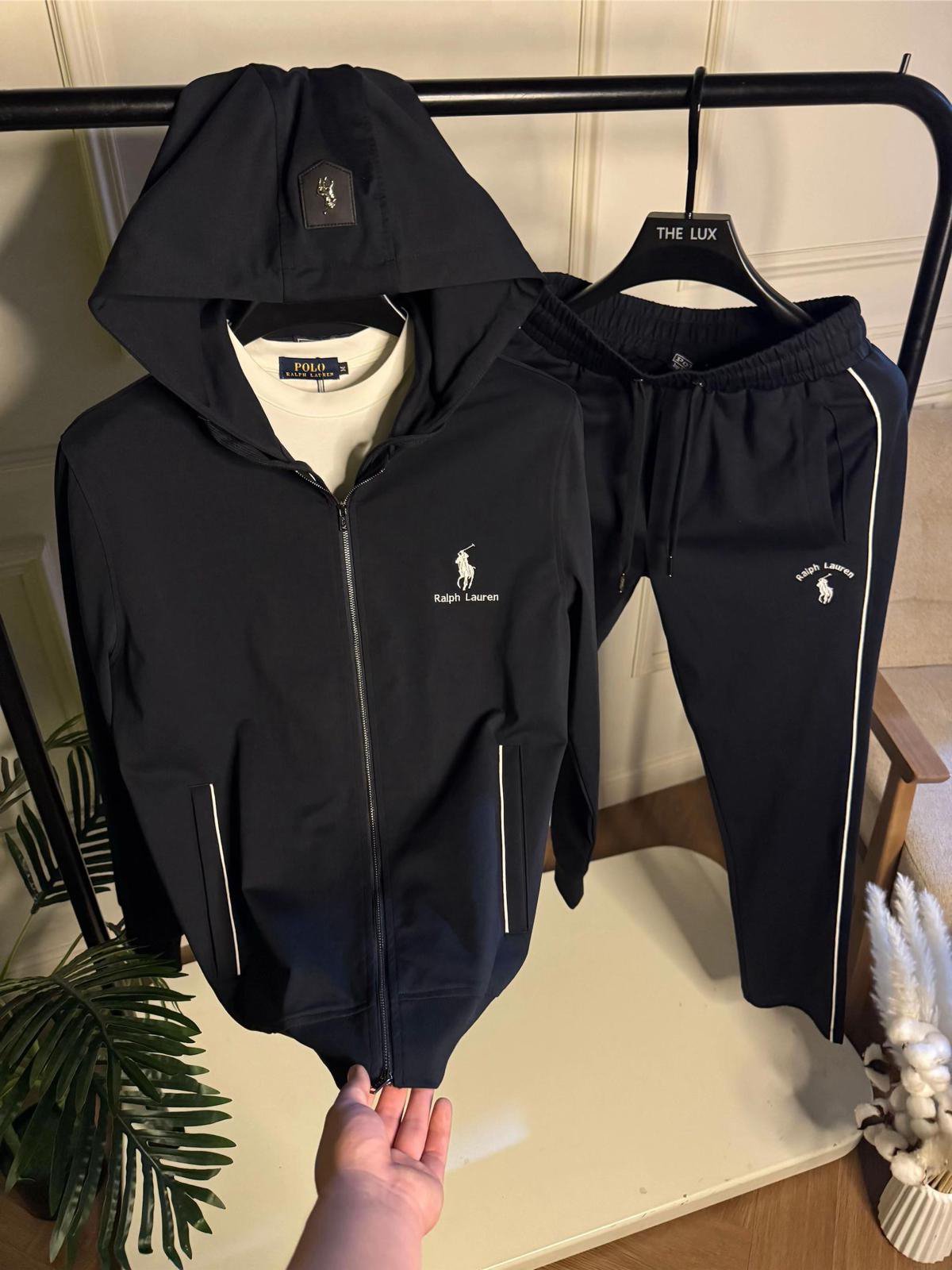 Ralph Lauren Black Full-Zip Hooded Tracksuit