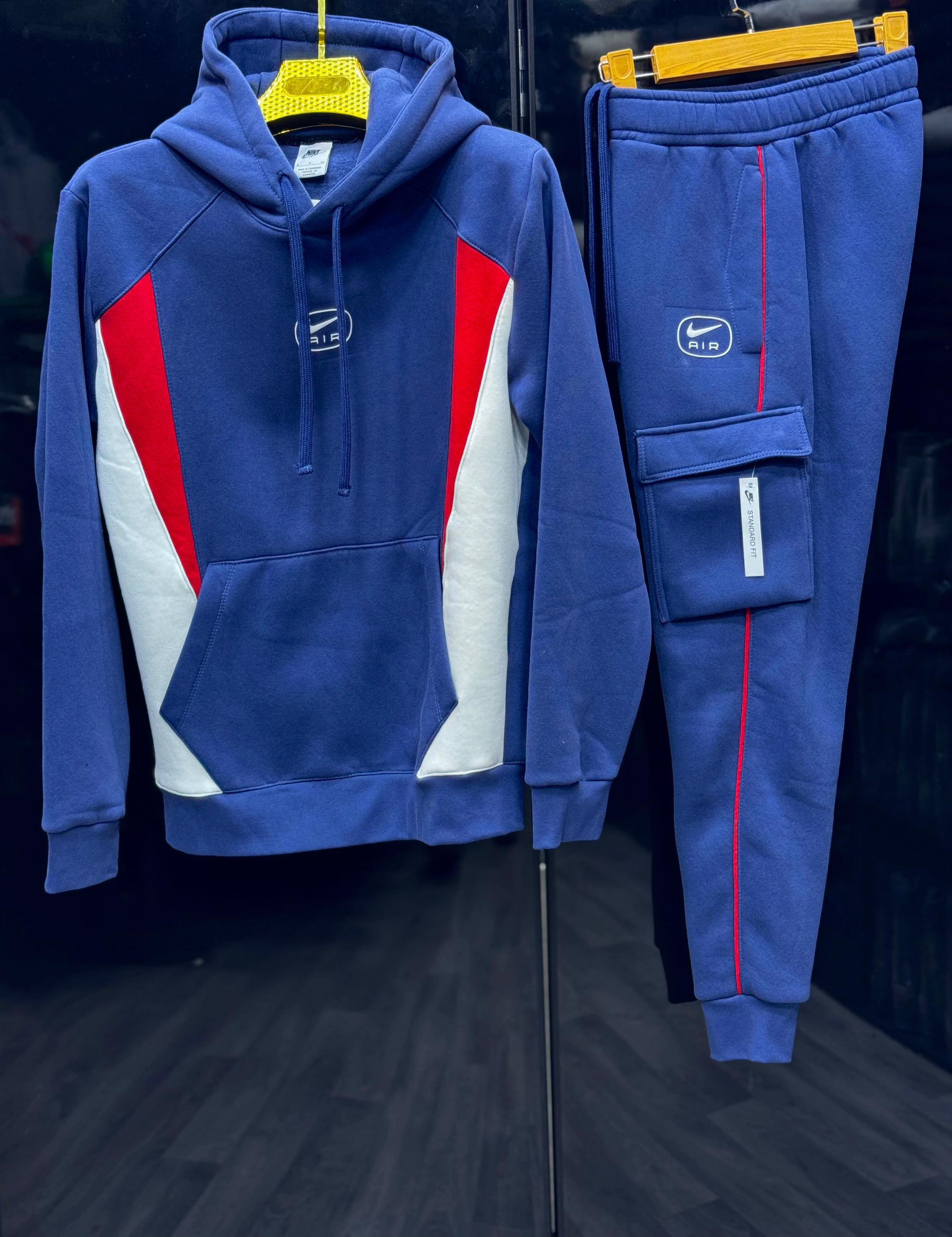 AIR Color-Block Hoodie and Cargo Jogger Set