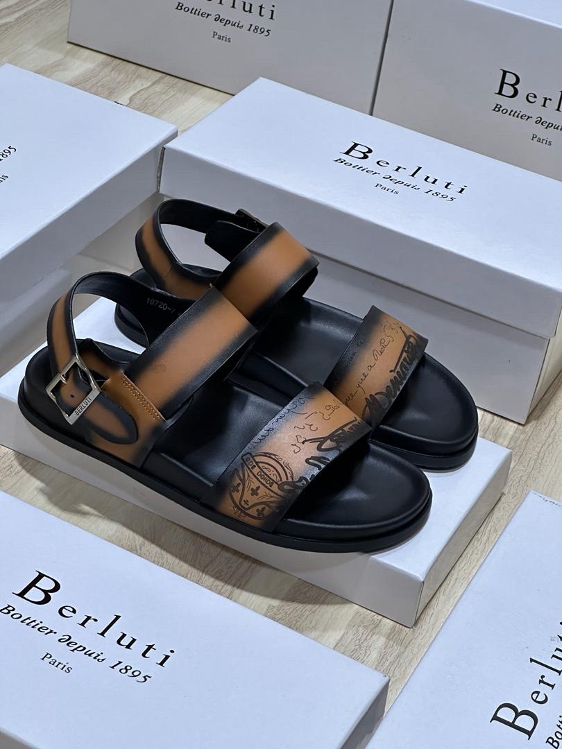 Berluti Brown Ankle-Strap Sandals