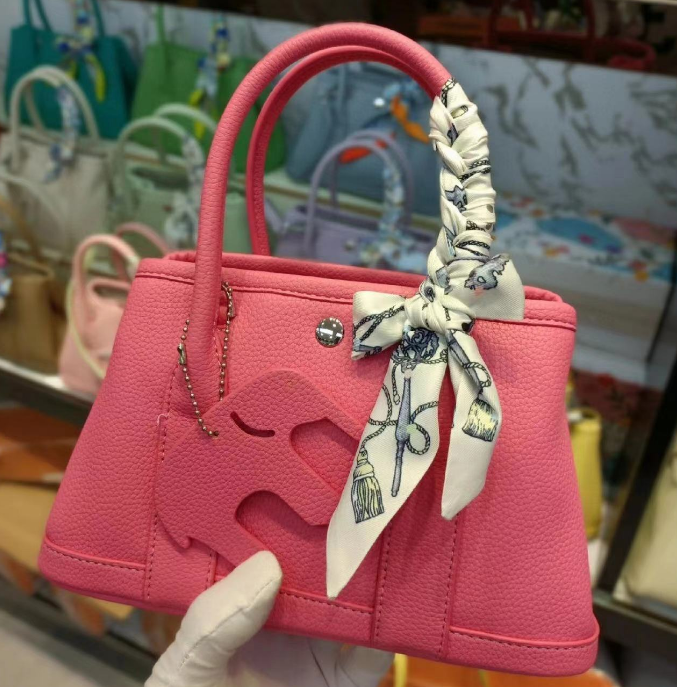 Pink Structured Top-Handle Handbag