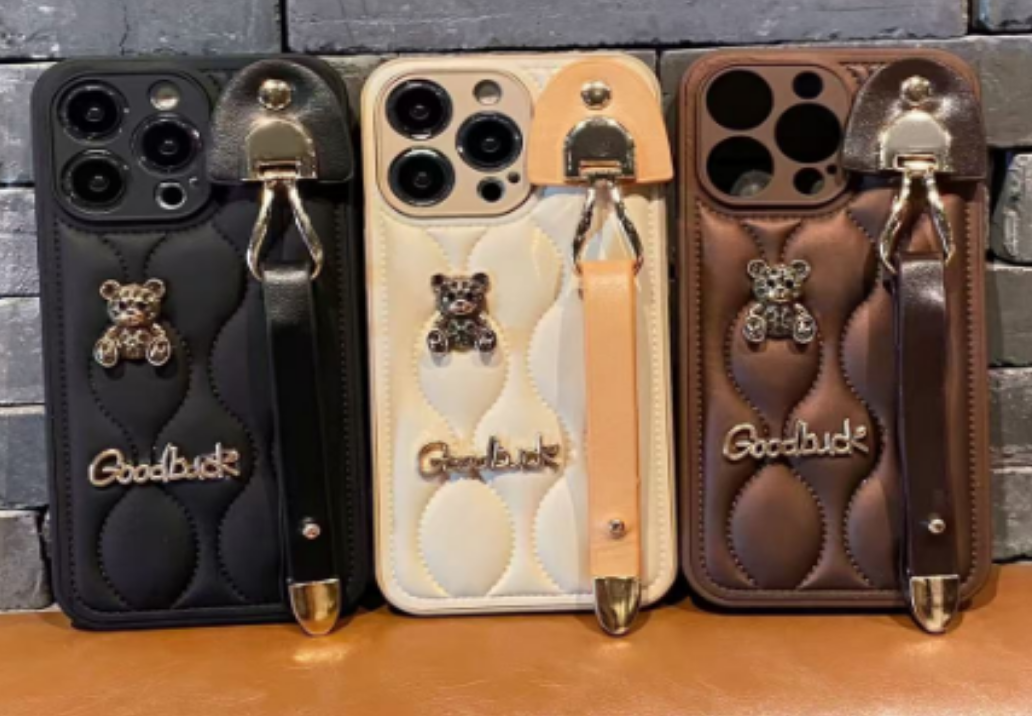 Quilted Bear Strap Phone Case