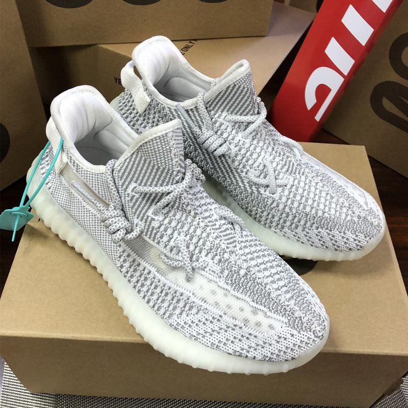 White and Gray Knit Low-Top Sneakers