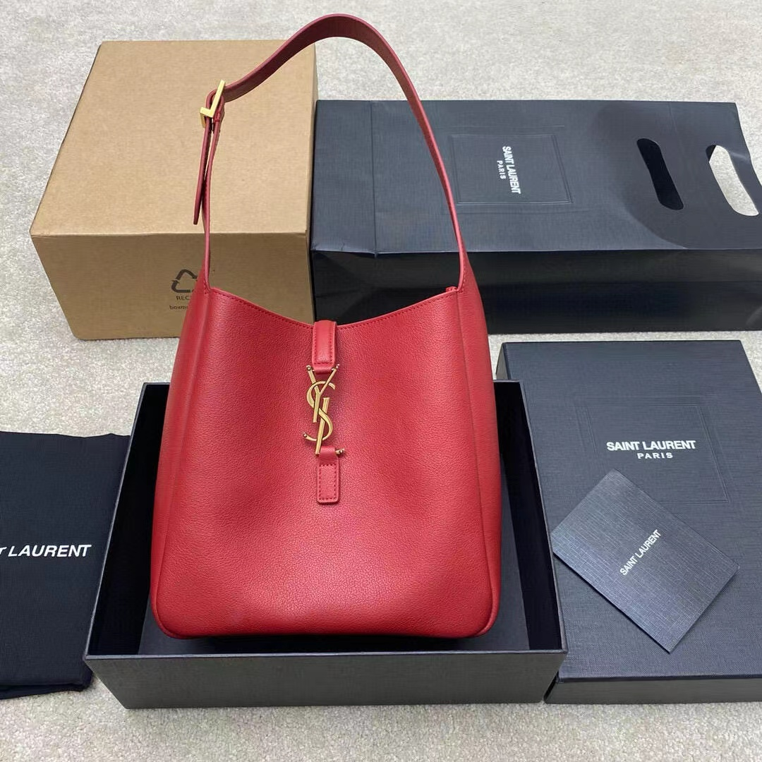 Saint Laurent Red Hobo Shoulder Bag