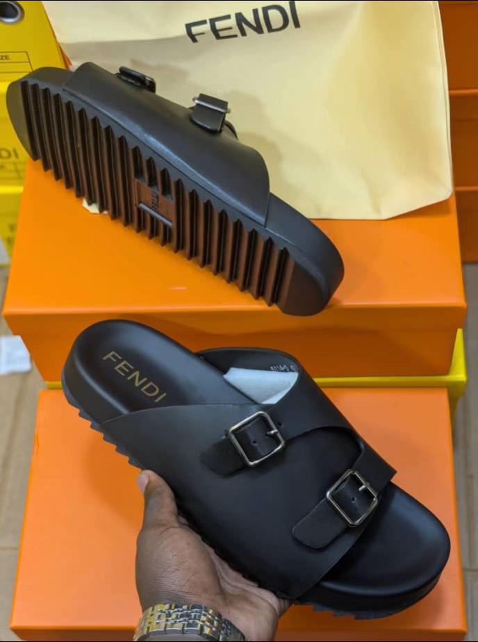 FENDI Double-Buckle Slide Sandals