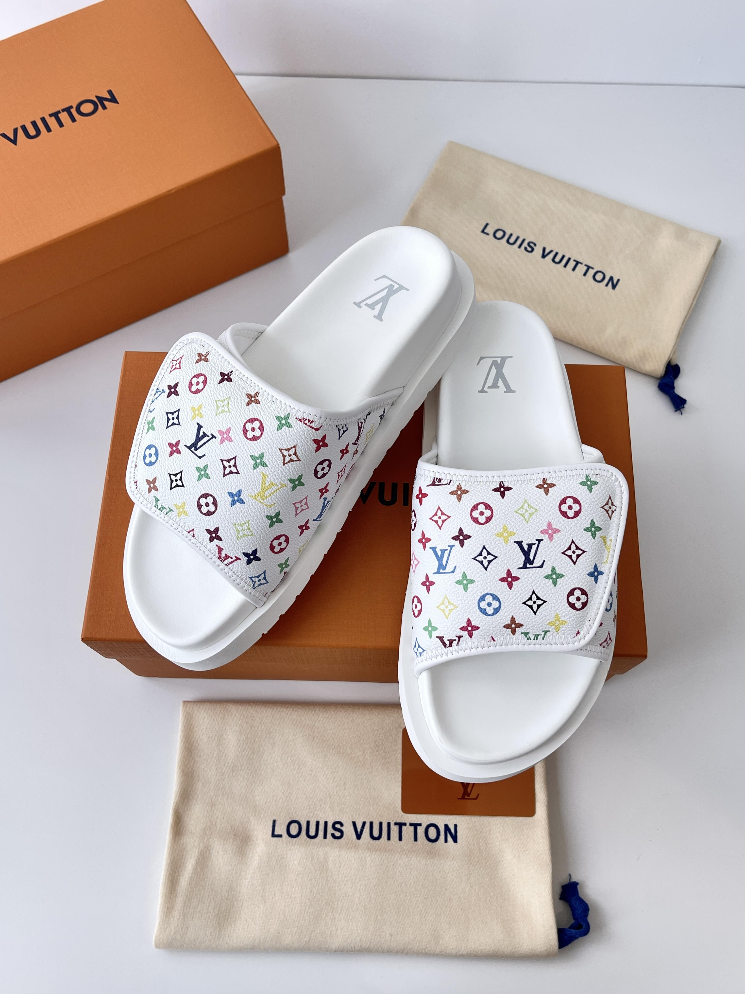 Louis Vuitton Multicolor Monogram Slide Sandals