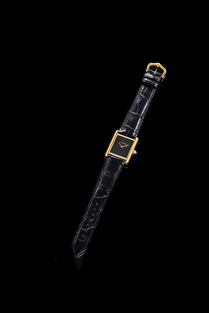 Rectangular Gold-Tone Dress Watch
