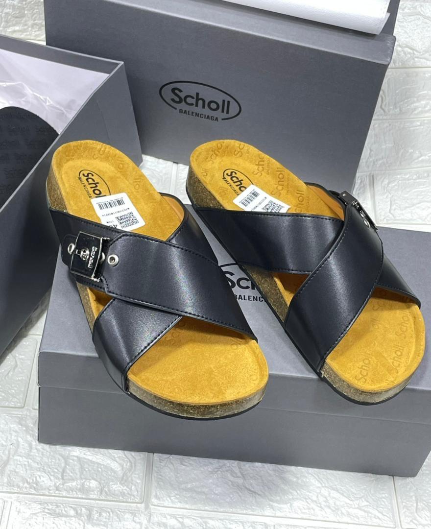 Scholl Crossover Strap Slide Sandals