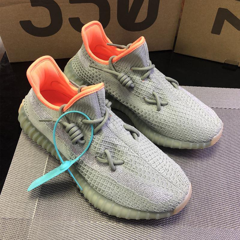 Gray Knit Sneakers with Neon Orange Lining