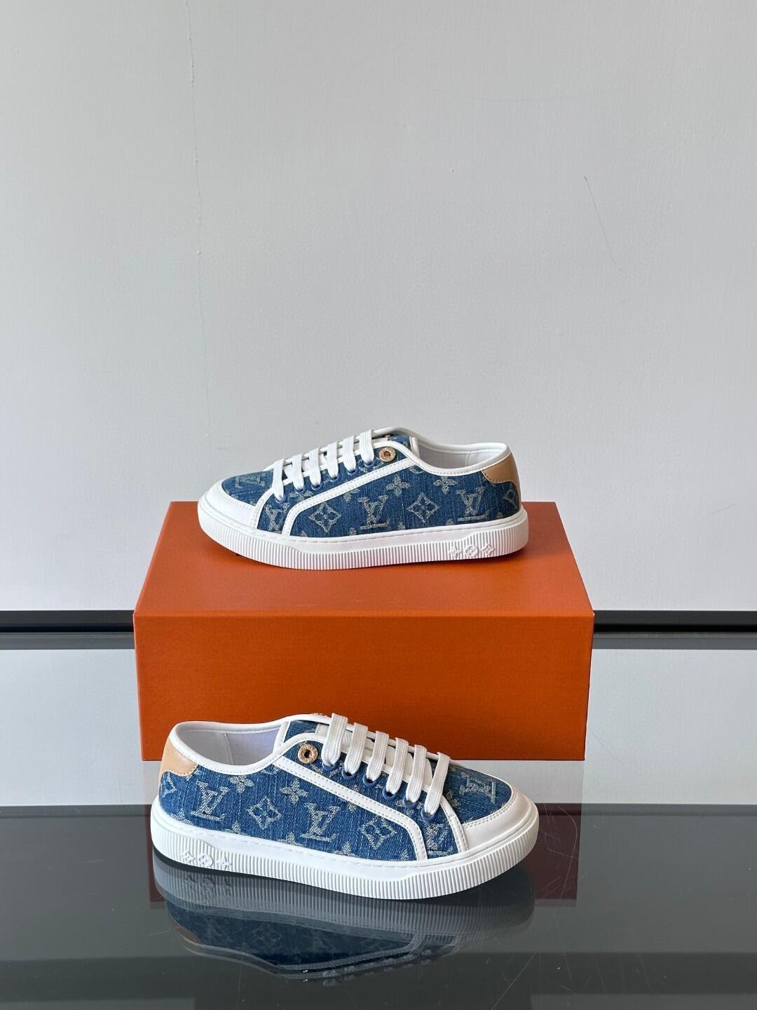 LV Monogram Denim Low-Top Sneakers