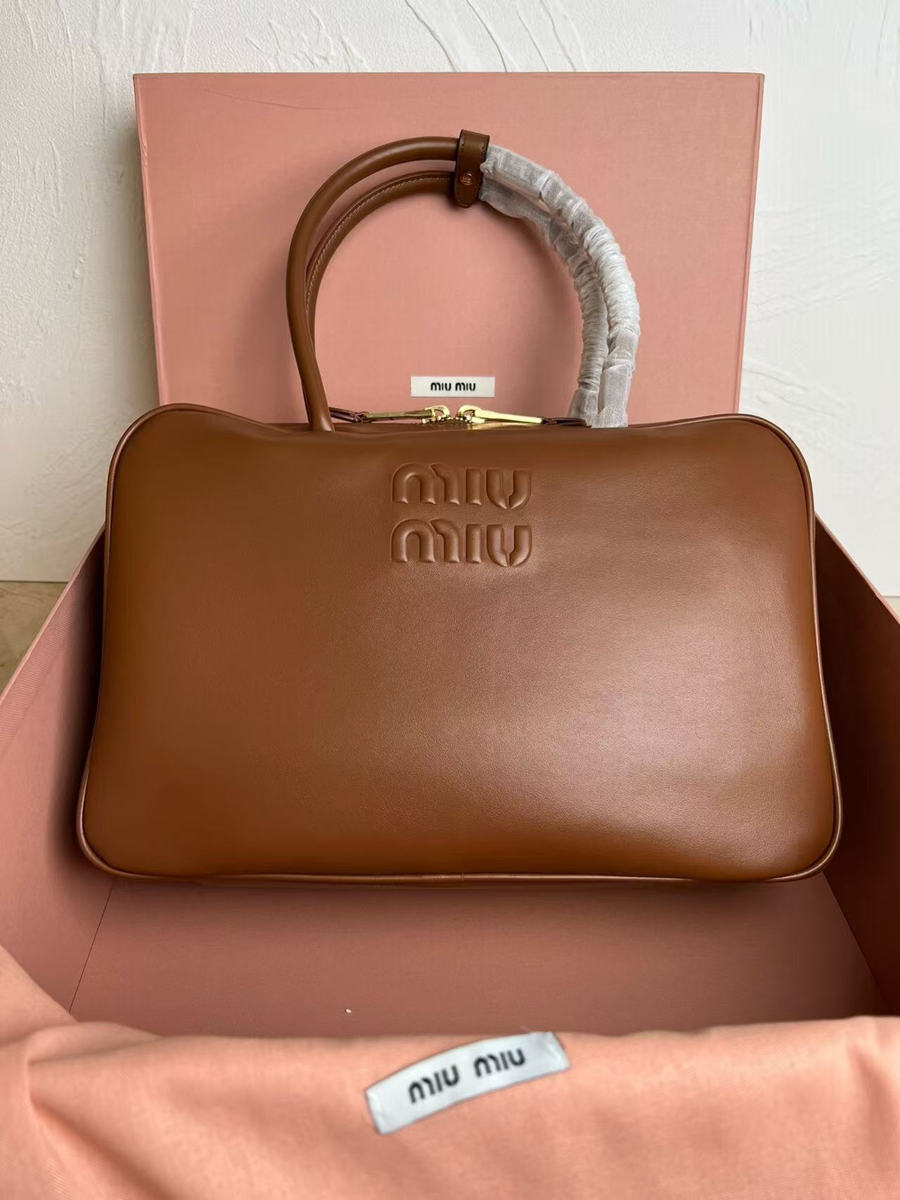 Miu Miu Brown Boston Bag