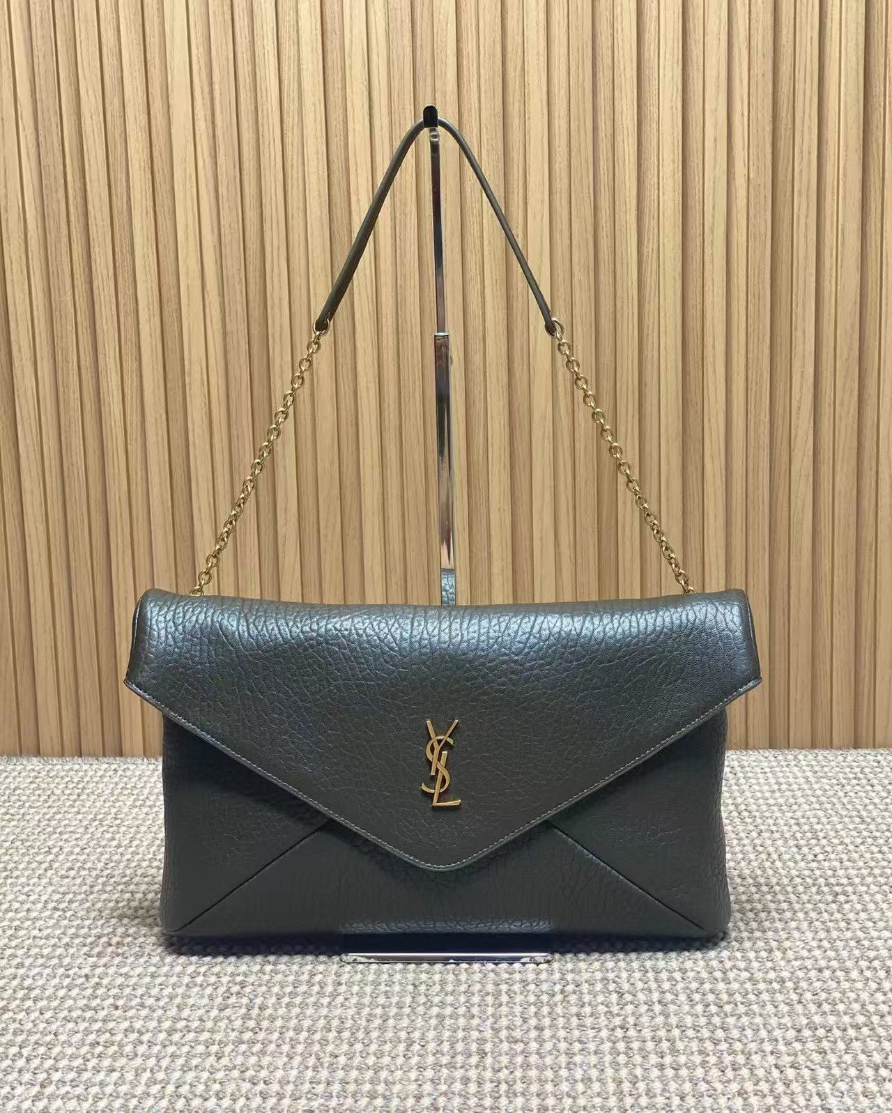Dark Green Envelope Chain Shoulder Bag