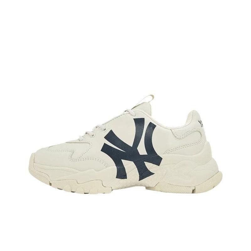 Cream Chunky Sneaker with Navy NY Graphic