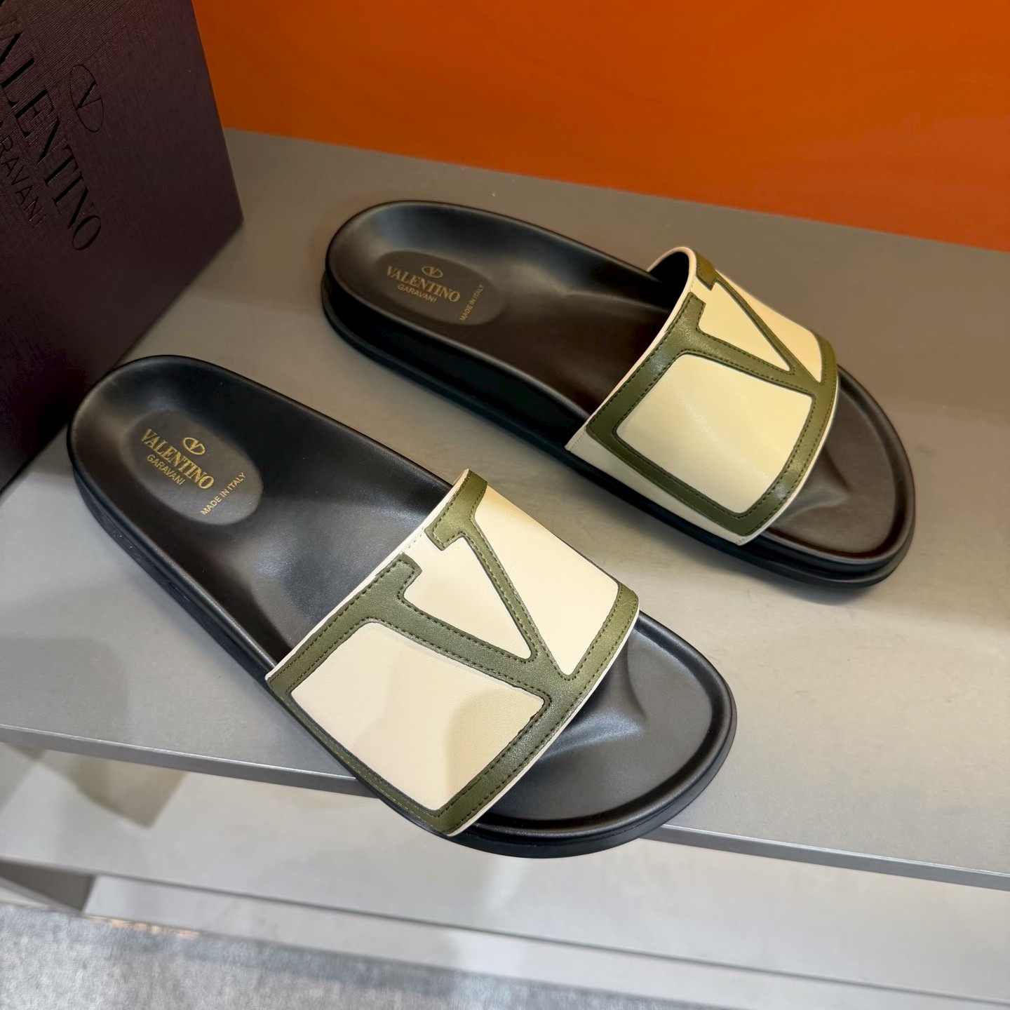 Valentino Garavani V-Logo Slide Sandals