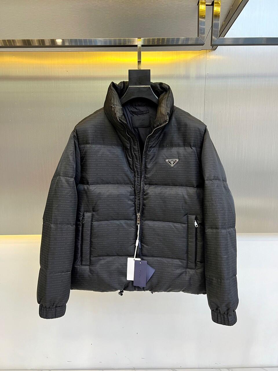 Style 730 Black Patterned Down Jacket