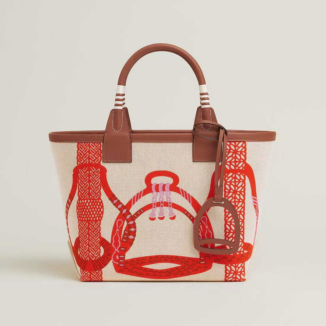 Red Equestrian Graphic Tote Bag