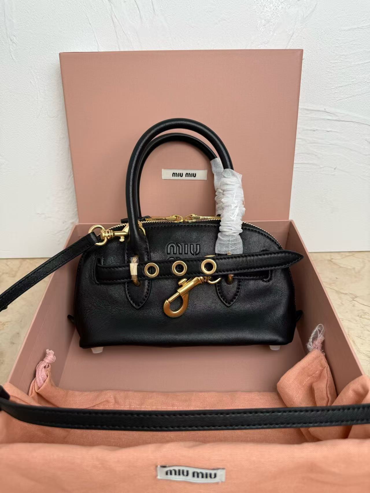 Miu Miu Black Mini Top-Handle Bag