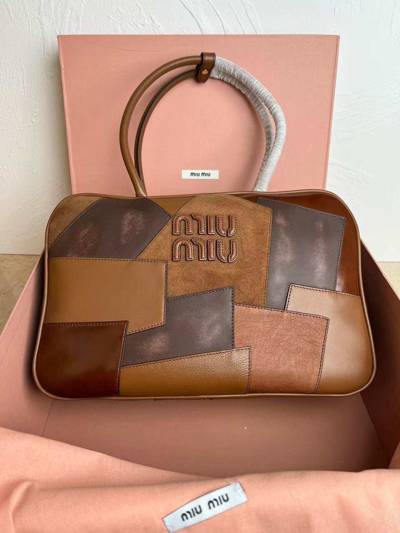 Miu Miu Patchwork Boston Bag